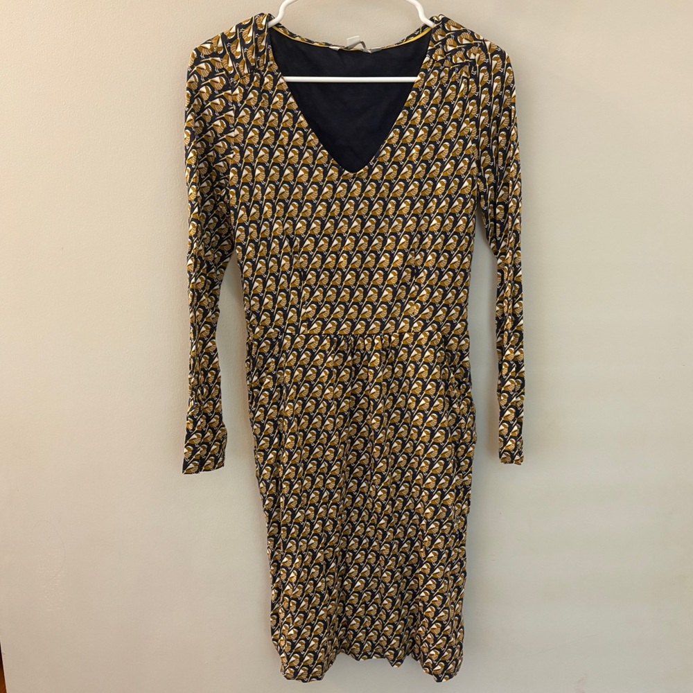 🐦 Boden Bird Print Long Sleeve Dress – US 6R (UK 10R) 🐦